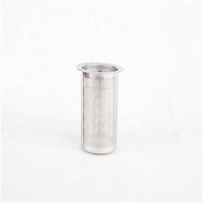 Customized Cylinder Mesh Tea Filter , Mesh Tea Infuser No Burr Dual Handles